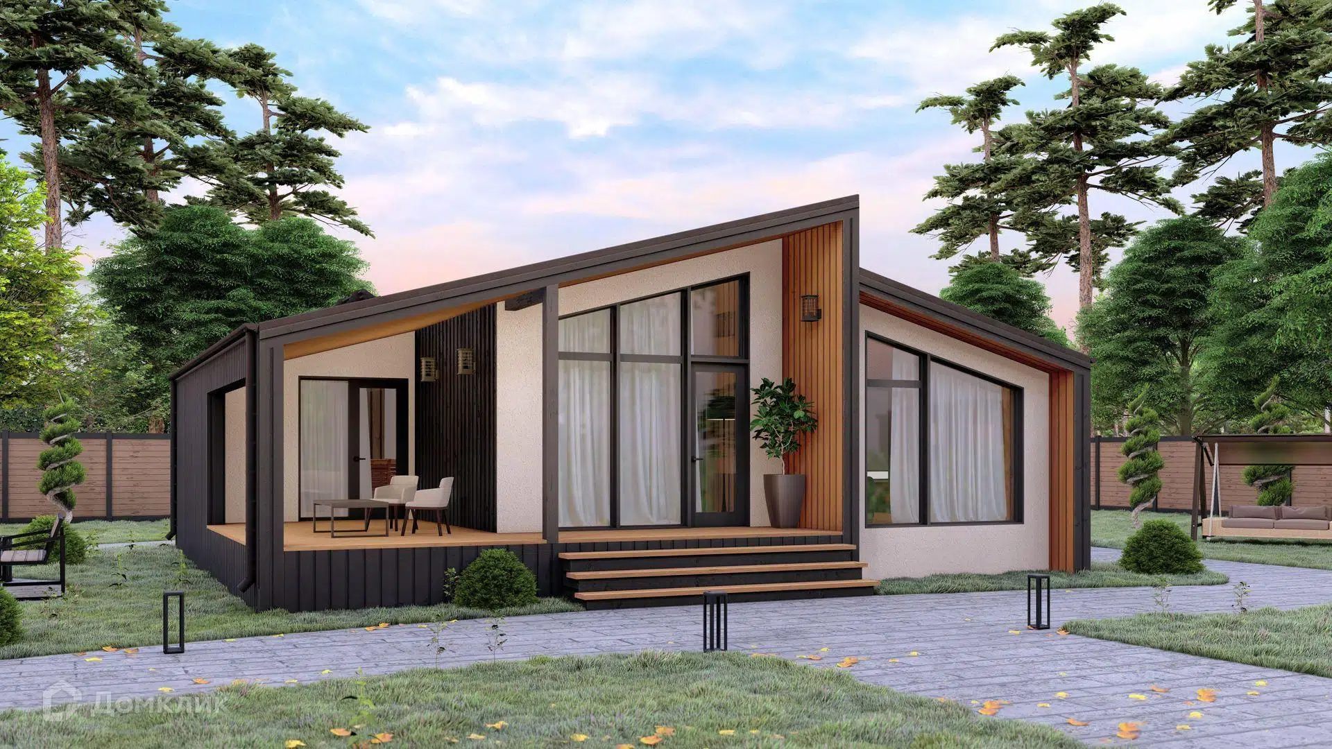 Проект дома «Барнхаус 88» компании Авангард Строй из материала Панельно-каркасная технология площадью 88м² под ключ за 4652000₽ в Донецке | 1 этаж, 2 спальни, 1 санузел – Домклик