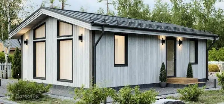 Проект дома «Сканди 6х9м» компании Твой Домостроитель из материала Каркасный дом площадью 47.9м² под ключ за 3375000₽ в Донецке | 1 этаж, 2 спальни, 1 санузел – Домклик