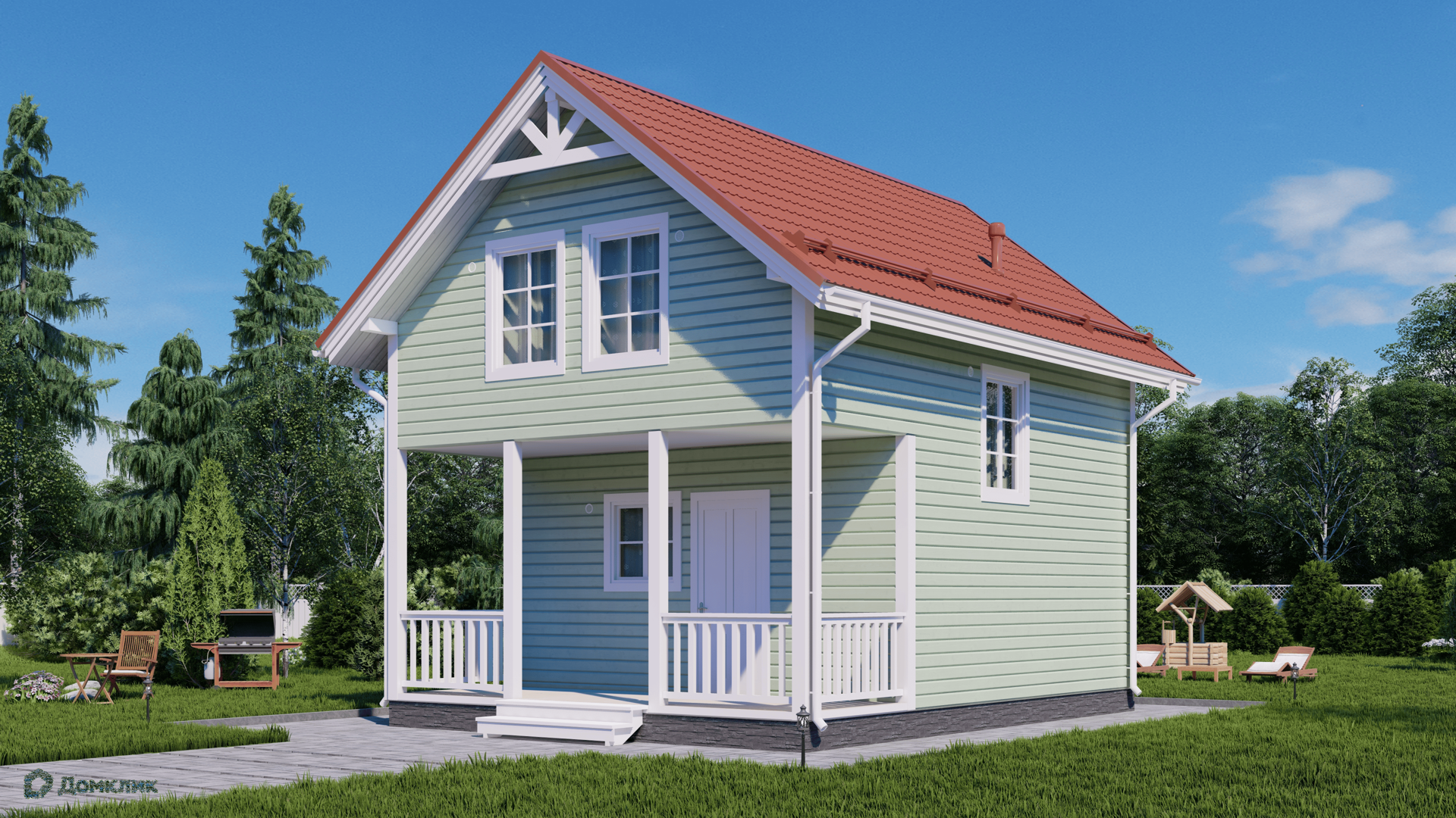 Проект дома «КД-210» компании OLLATALO из материала Каркасный дом площадью 84м² под ключ за 3987000₽ в Донецке | 2 этажа, 3 спальни, 1 санузел – Домклик