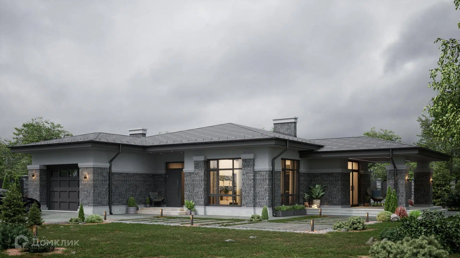 Проект дома «Проект И-84» компании Новация из материала Керамические блоки площадью 181м² под ключ за 11501000₽ в Донецке | 1 этаж, 3 спальни, 2 санузла – Домклик