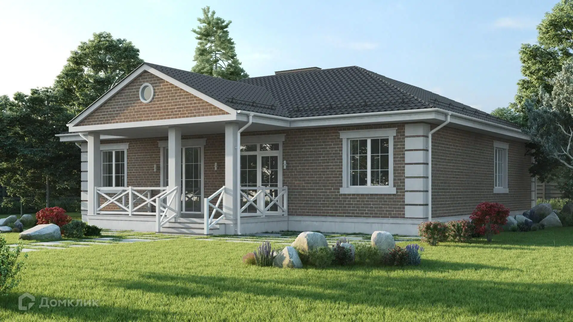 Проект дома «БД 28-50» компании СК Брянскдом из материала Газосиликатные блоки площадью 140м² под ключ за 9300000₽ в Донецке | 1 этаж, 4 спальни, 2 санузла – Домклик