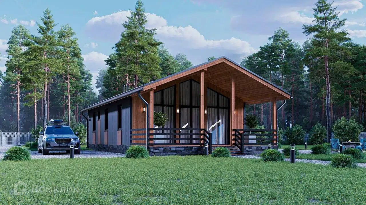 Проект дома «Барнхаус "Честер"» компании 5 СТЕН из материала Каркасный дом площадью 98м² под ключ за 3676000₽ в Донецке | 1 этаж, 2 спальни, 1 санузел – Домклик