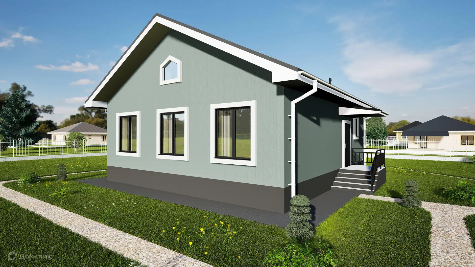 Проект дома «Ковчег» компании «Наша Маша»(ИП Каткова А.В.) из материала Газобетонные блоки площадью 74.45м² под ключ за 5500000₽ в Донецке | 1 этаж, 3 спальни, 1 санузел – Домклик