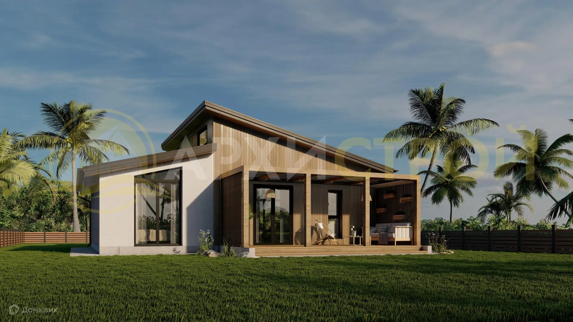 Проект дома «Проект 65,5М» компании Архистрой из материала Газобетонные блоки площадью 65.5м² под ключ за 4189000₽ в Донецке | 1 этаж, 2 спальни, 1 санузел – Домклик