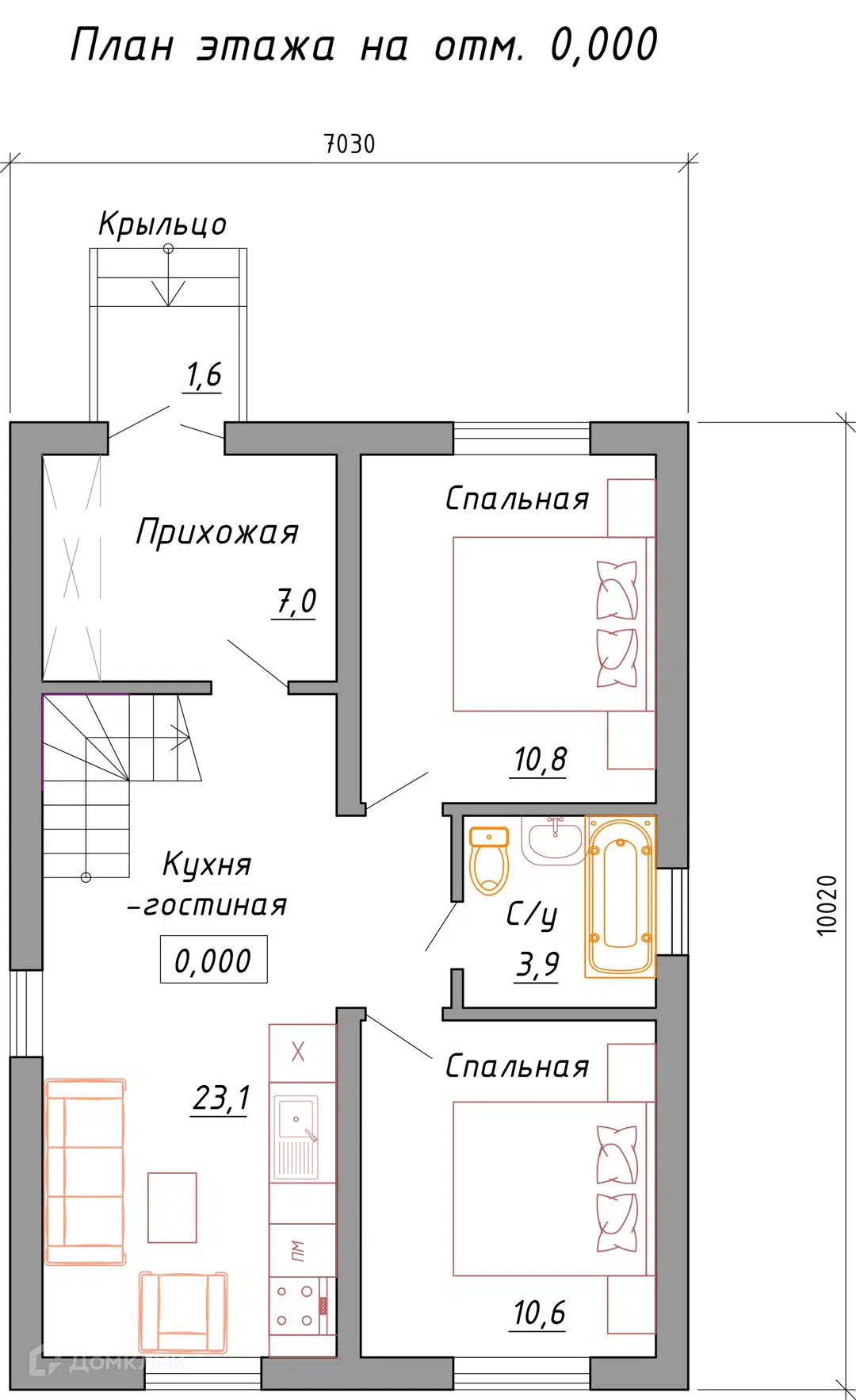 Планировка 1 этажа