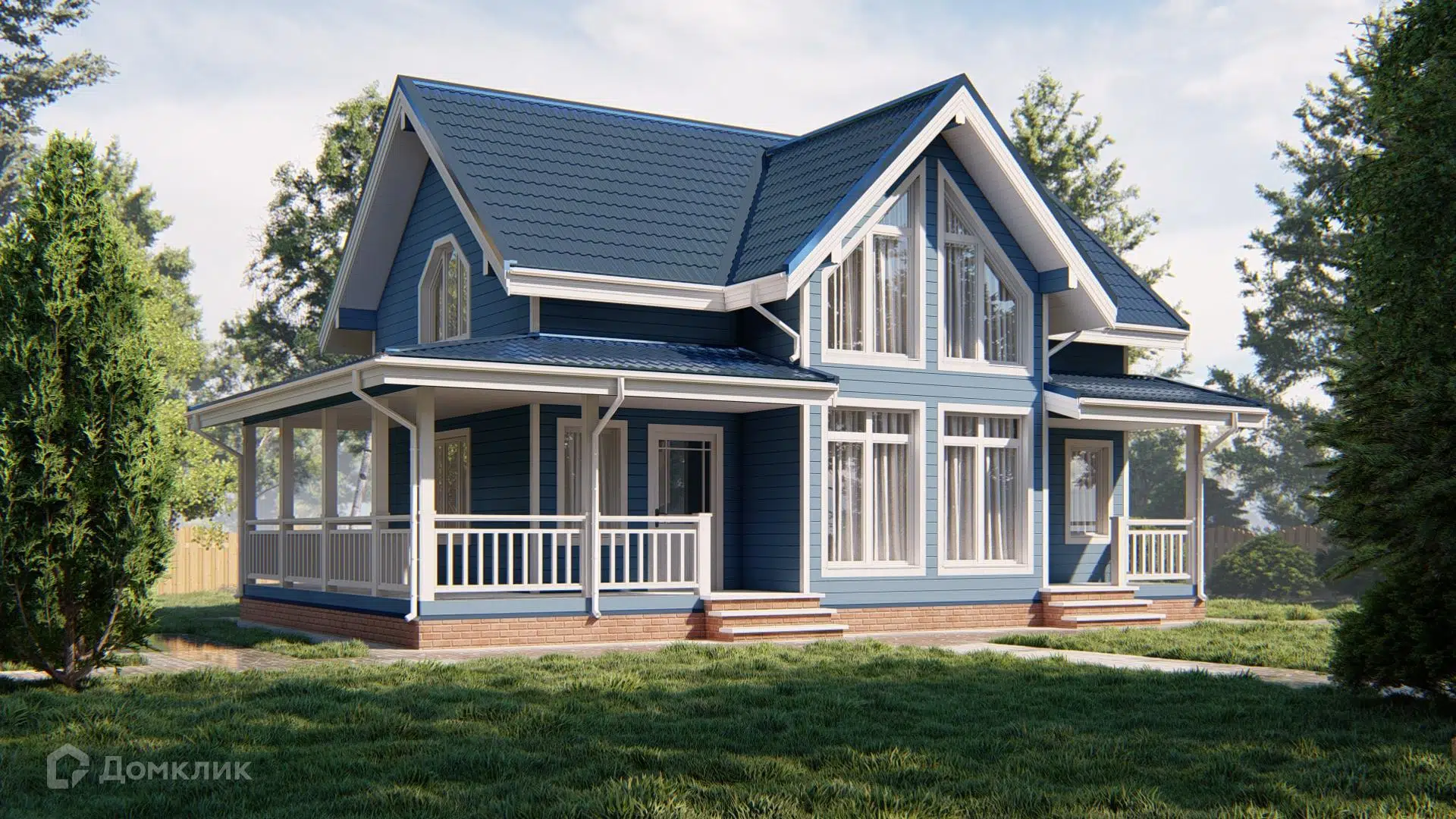Проект дома «Каркасный дом 7,5х12 К-1.1» компании СК «Домовёнок» из материала Каркасный дом площадью 139.3м² под ключ за 4840000₽ в Донецке | 2 этажа, 4 спальни, 2 санузла – Домклик