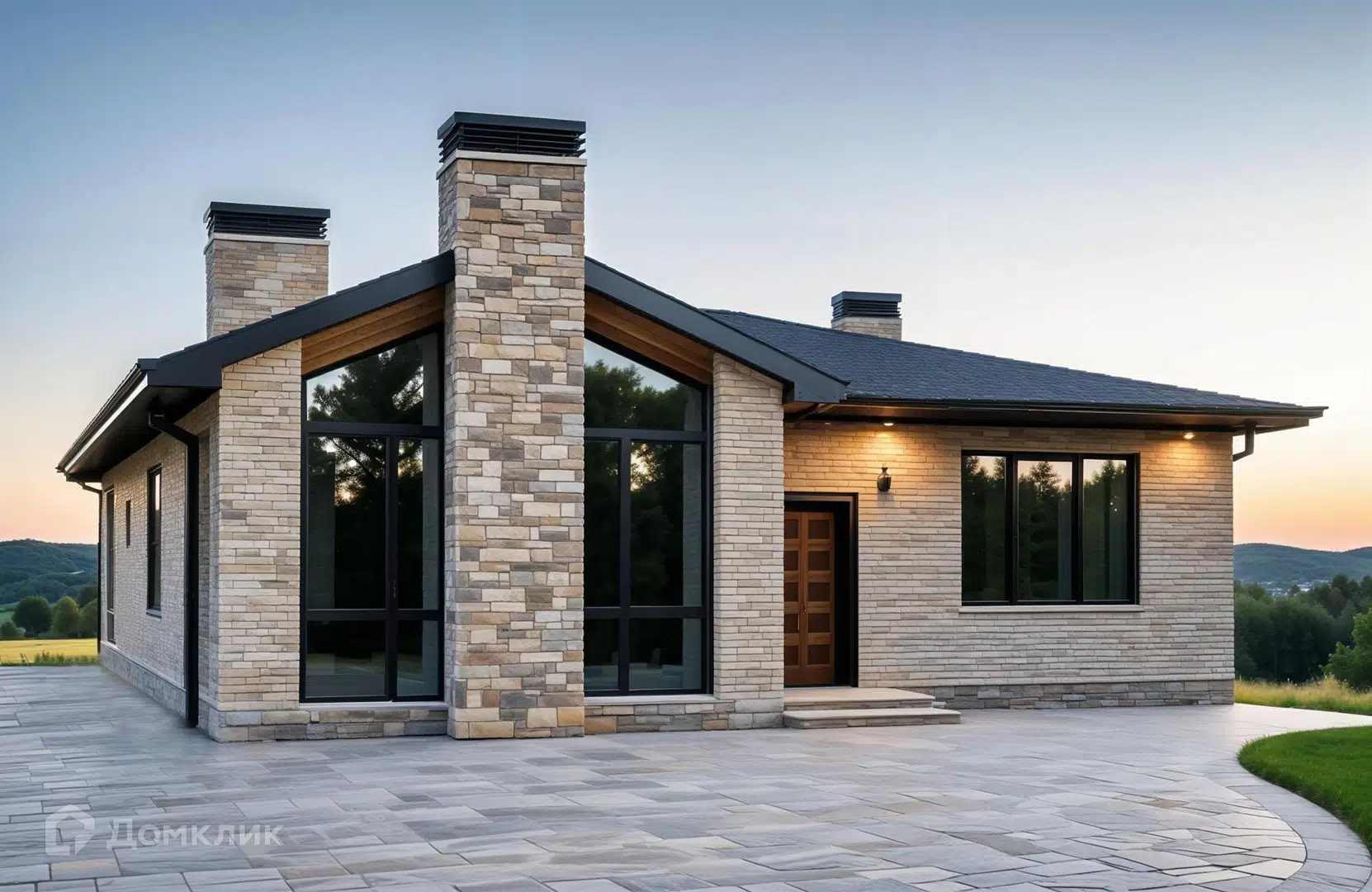 Проект дома «Проект №307-2» компании Новация из материала Керамические блоки площадью 128м² под ключ за 7644000₽ в Донецке | 1 этаж, 3 спальни, 2 санузла – Домклик