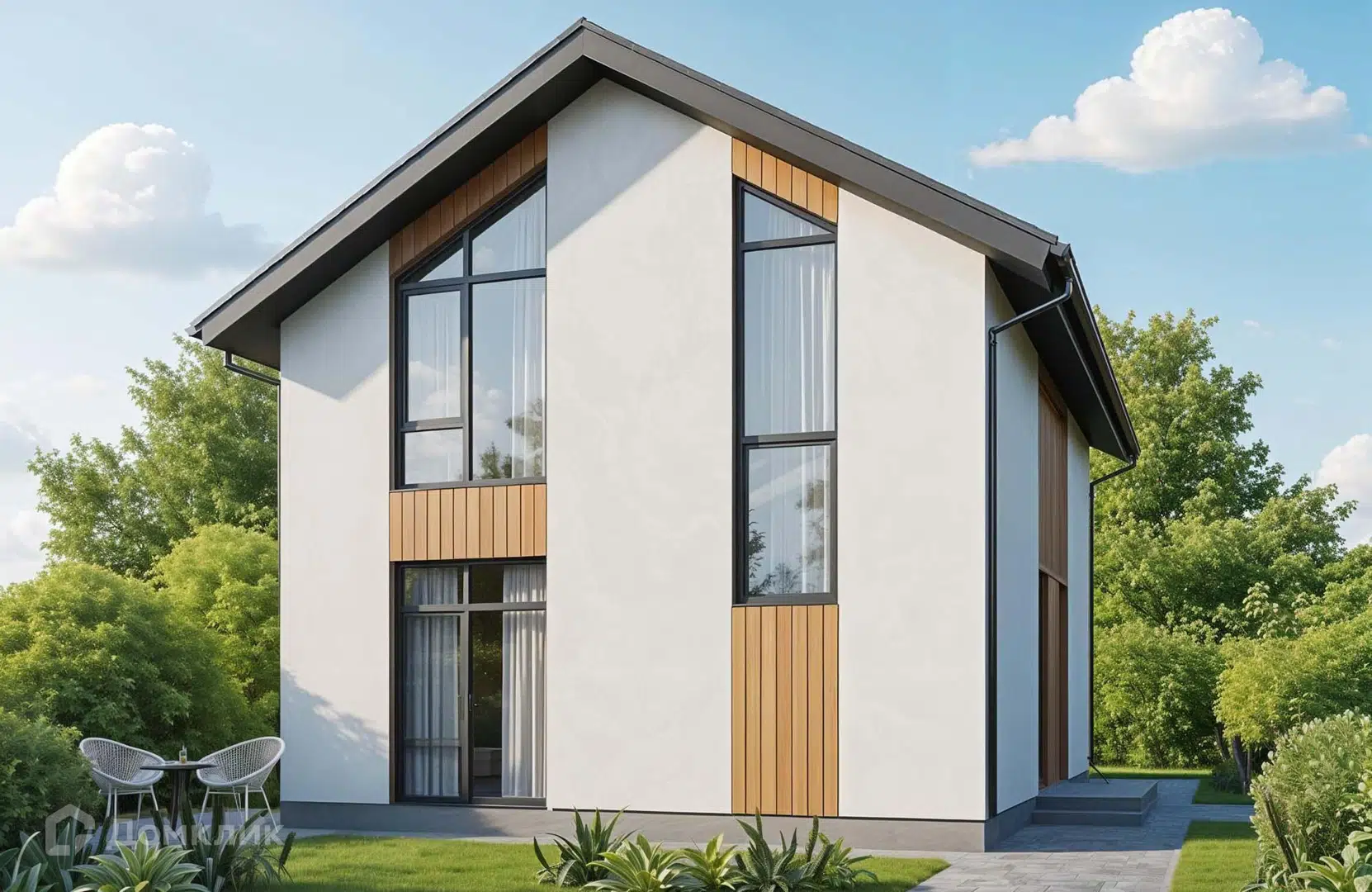 Проект дома «Проект №402» компании ООО«НОВАСТРОЙ» из материала Газобетонные блоки площадью 119м² под ключ за 5500000₽ в Донецке | 2 этажа, 4 спальни, 2 санузла – Домклик