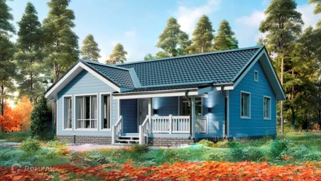 Проект дома «Каркасный дом №19» компании ИП Шорова О.В из материала Каркасный дом площадью 104м² под ключ за 2769600₽ в Донецке | 1 этаж, 3 спальни, 1 санузел – Домклик