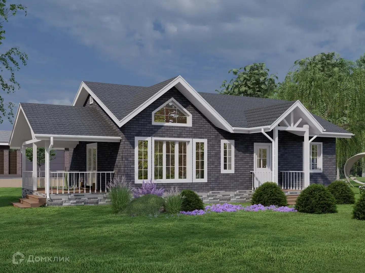 Проект дома «КД-90» компании СК «Честный Дом» из материала Каркасный дом площадью 107.1м² под ключ за 7650000₽ в Луганске | 1 этаж, 3 спальни, 2 санузла – Домклик