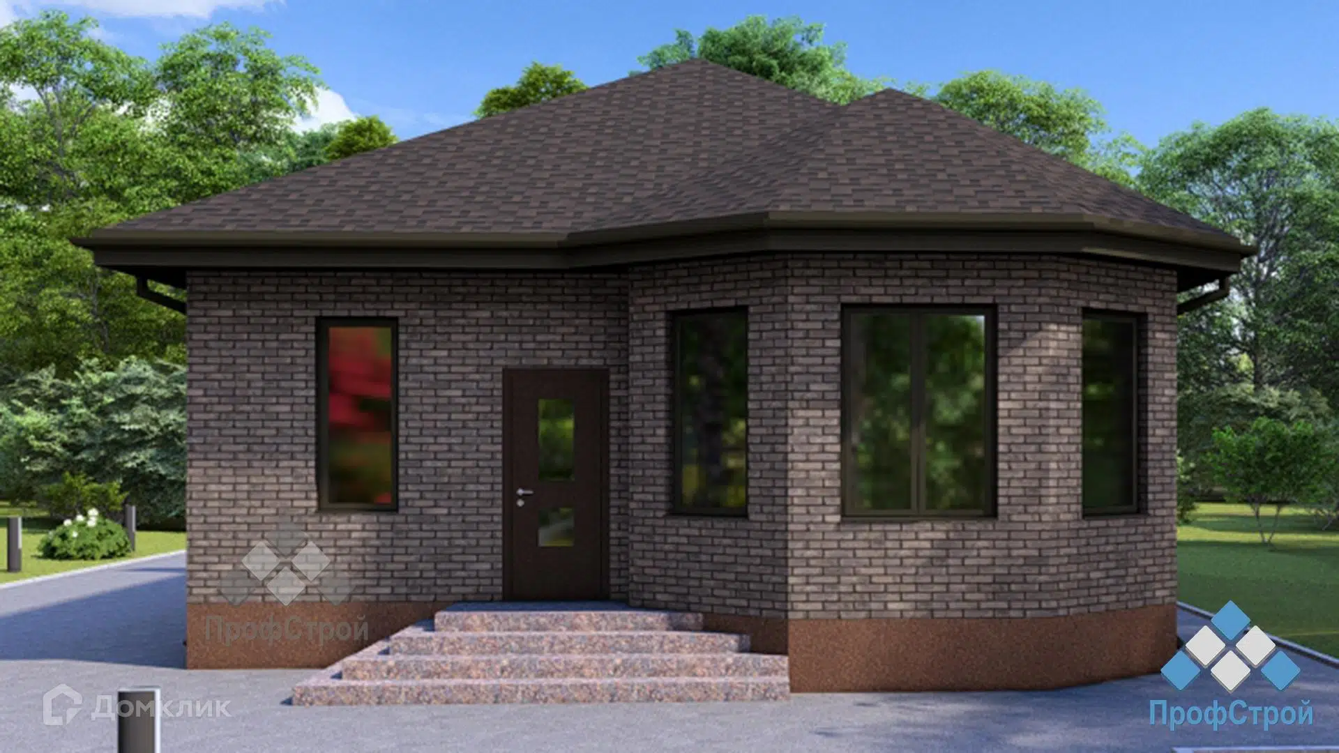 Проект дома «Атмосфера» компании ПрофСтрой из материала Газобетонные блоки площадью 100.3м² под ключ за 5600000₽ в Донецке | 1 этаж, 3 спальни, 1 санузел – Домклик