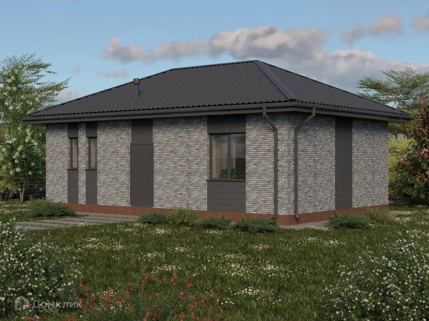 Проект дома «Жилой дом "КС-17"» компании КомфортСтрой64 из материала Керамические блоки площадью 56.7м² под ключ за 6500000₽ в Донецке | 1 этаж, 2 спальни, 1 санузел – Домклик