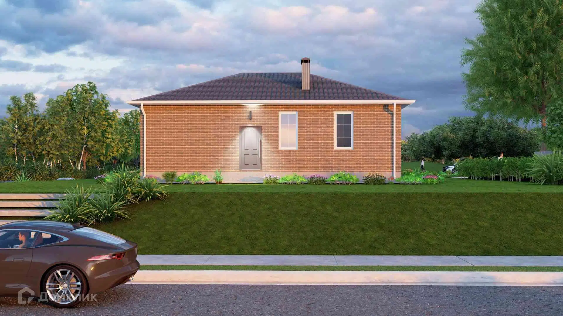 Проект дома «Загородный дом Стандарт-KLASSIK» компании Ип Васюхно Борис Иванович из материала Кирпич площадью 84.2м² под ключ за 4550000₽ в Донецке | 1 этаж, 3 спальни, 1 санузел – Домклик