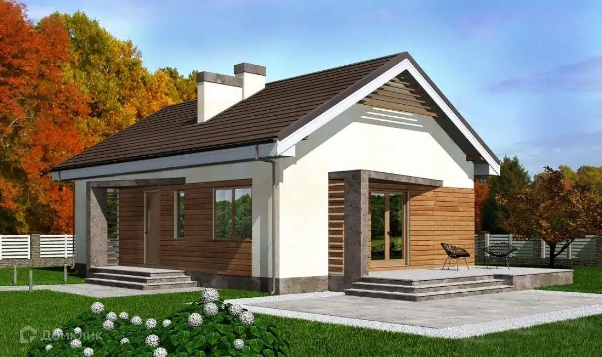 Проект дома «Лондон» компании ООО «ЖИВЕМ ДОМА ДЕВЕЛОПМЕНТ» из материала Керамзитобетонные блоки площадью 89.55м² под ключ за 4115206₽ в Донецке | 1 этаж, 2 спальни, 1 санузел – Домклик