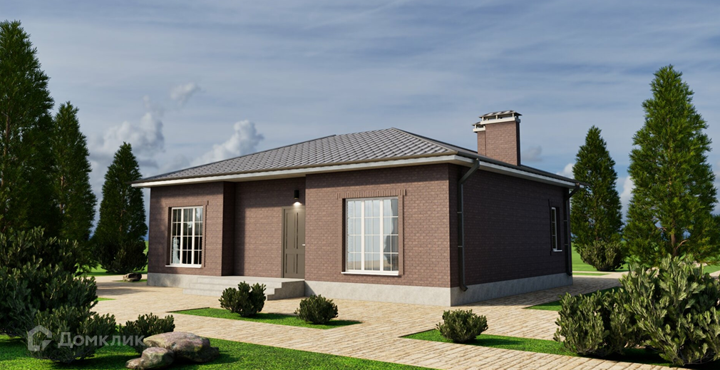 Проект дома «Элегант» компании Качественный дом из материала Газобетонные блоки площадью 85.4м² под ключ за 5027962₽ в Донецке | 1 этаж, 3 спальни, 1 санузел – Домклик