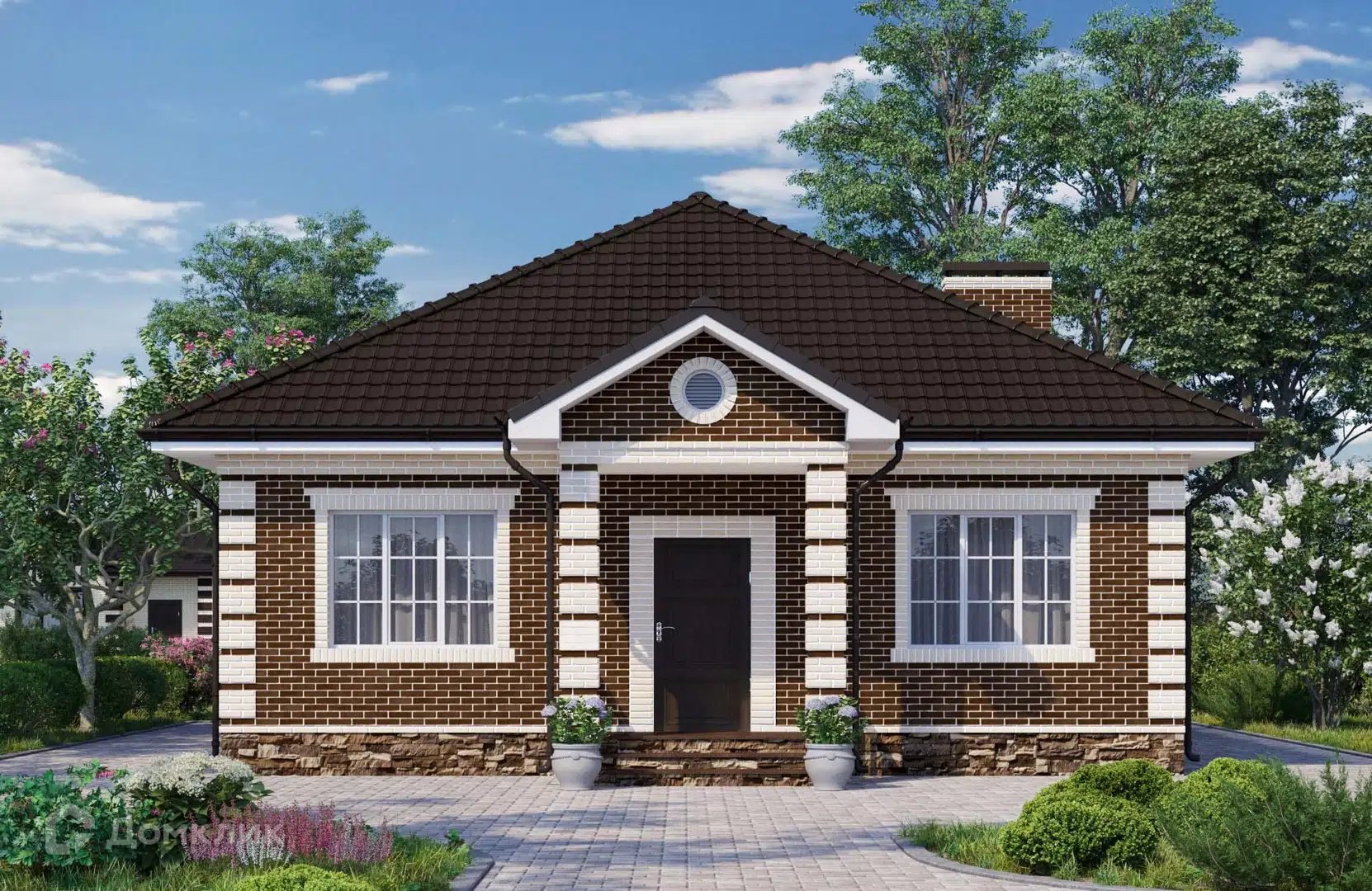 Проект дома «Проект №162» компании ООО«НОВАСТРОЙ» из материала Кирпич площадью 110м² под ключ за 6000000₽ в Донецке | 1 этаж, 3 спальни, 2 санузла – Домклик