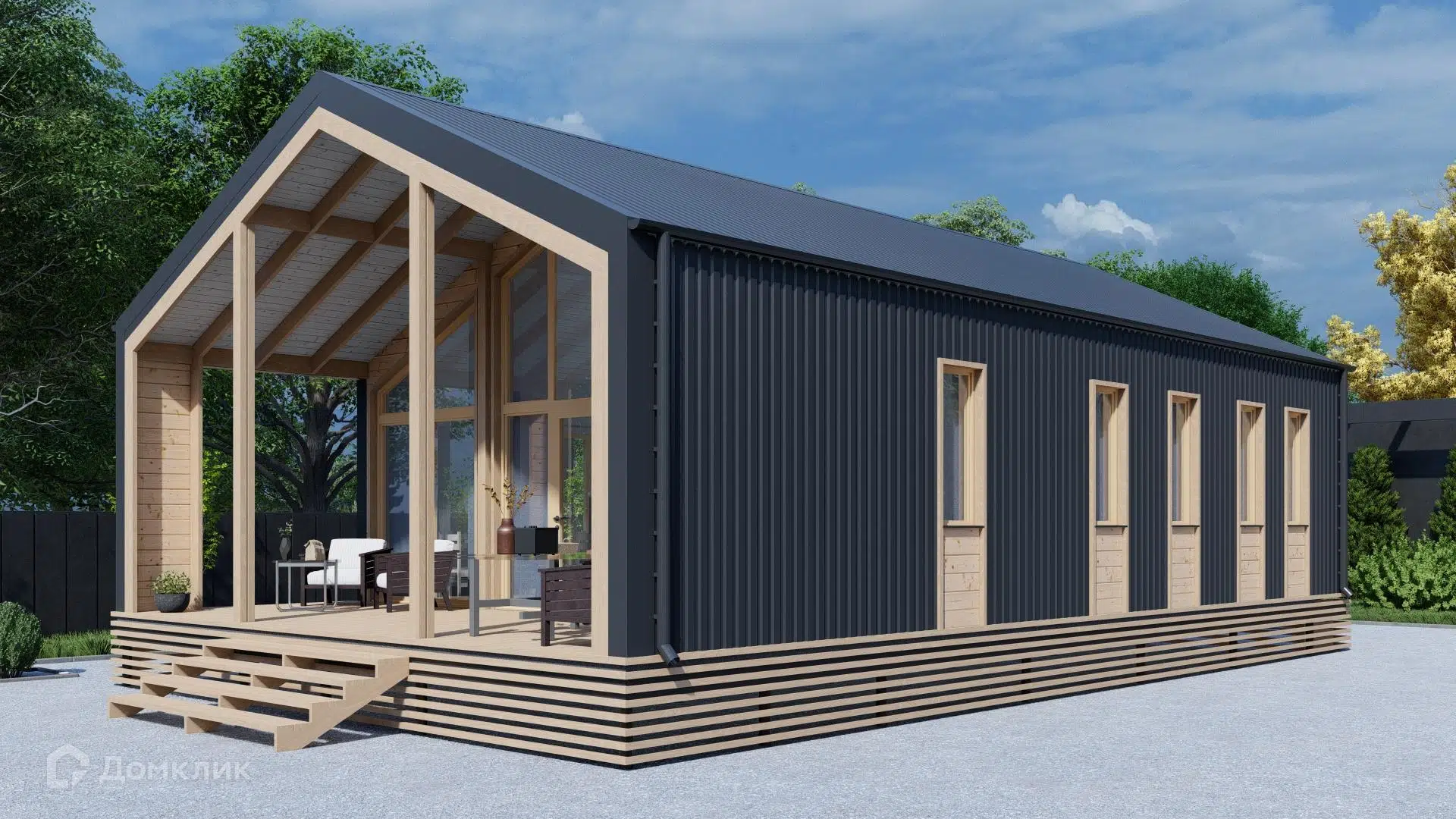 Проект дома «Одноэтажный МД-76» компании МАГАЗИН ДОМОВ из материала SIP-панели площадью 91.1м² под ключ за 6424000₽ в Донецке | 1 этаж, 3 спальни, 1 санузел – Домклик