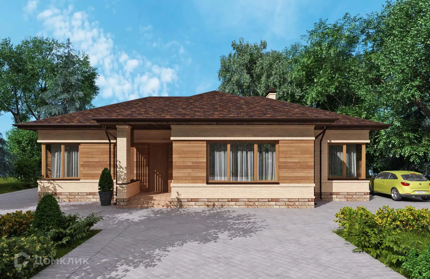 Проект дома «Проект №78» компании Новация из материала Керамические блоки площадью 132.73м² под ключ за 8160000₽ в Донецке | 1 этаж, 3 спальни, 1 санузел – Домклик