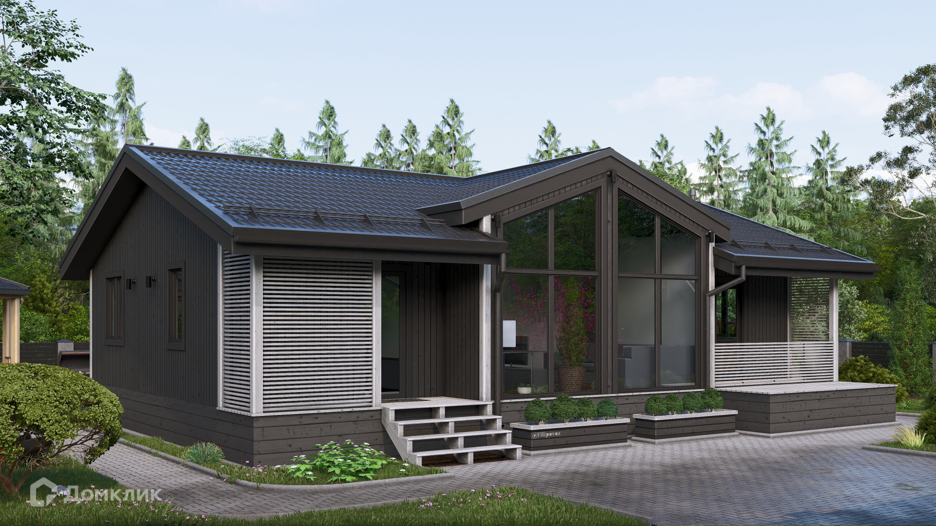 Проект дома «ПРЕФАБ 121» компании СВОЙ из материала Панельно-каркасная технология площадью 103м² под ключ за 6050455₽ в Луганске | 1 этаж, 3 спальни, 2 санузла – Домклик