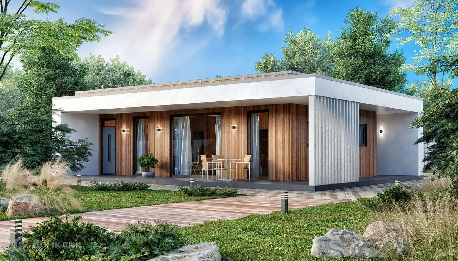 Проект дома «Каркасный С158» компании ЙОЛО ХАУС из материала Каркасный дом площадью 158м² под ключ за 5879000₽ в Донецке | 1 этаж, 3 спальни, 1 санузел – Домклик