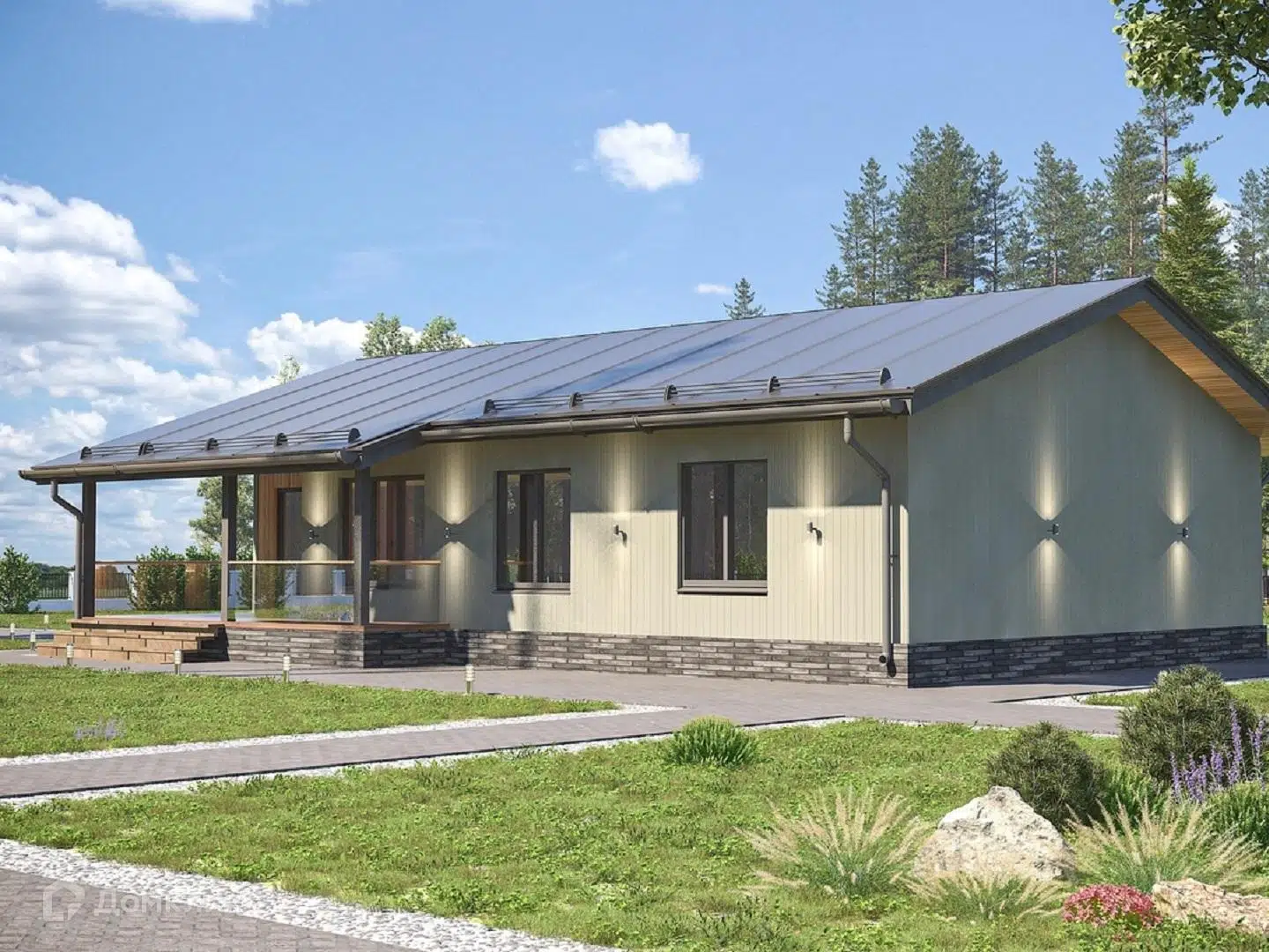 Проект дома «ДК-156 (домокомплект)» компании Теплодина из материала Панельно-каркасная технология площадью 128м² под ключ за 6144000₽ в Донецке | 1 этаж, 3 спальни, 1 санузел – Домклик