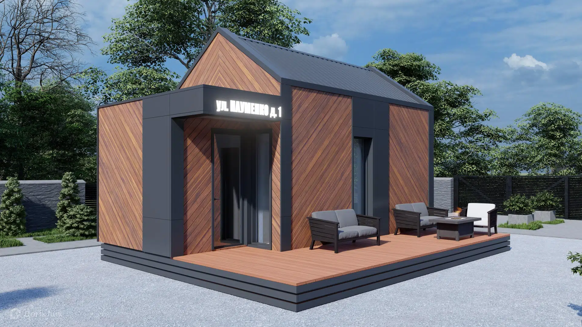 Проект дома «Двухэтажный МД-50» компании МАГАЗИН ДОМОВ из материала SIP-панели площадью 46.9м² под ключ за 4330000₽ в Донецке | 2 этажа, 1 спальня, 1 санузел – Домклик