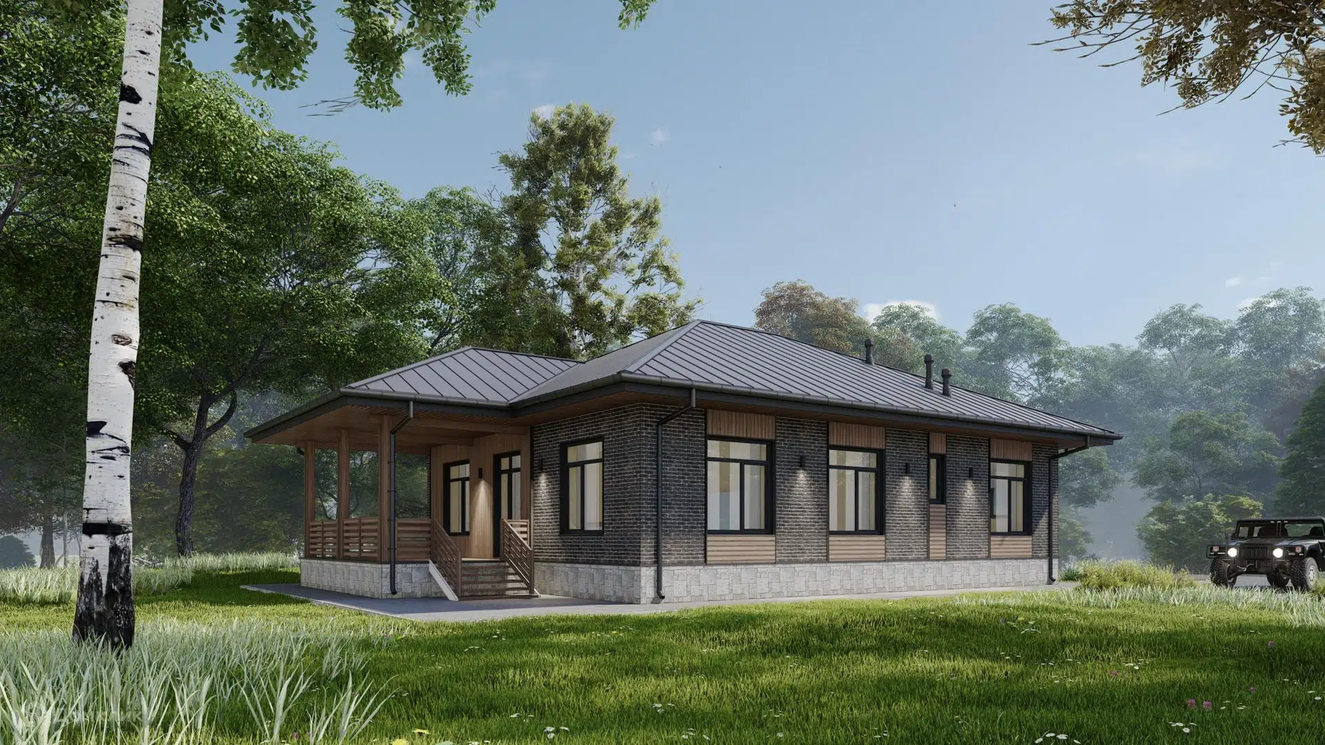 Проект дома «Кингстон» компании ИНТЕЛ ГРУПП из материала Газобетонные блоки площадью 152.5м² под ключ за 8490000₽ в Донецке | 1 этаж, 3 спальни, 2 санузла – Домклик