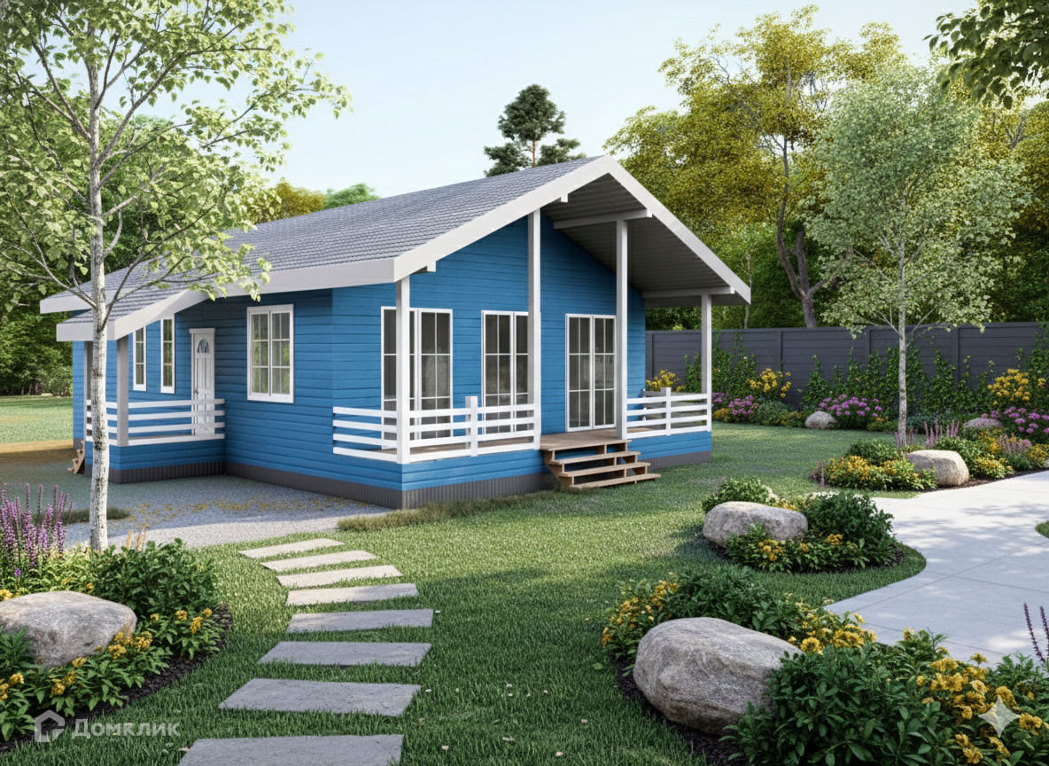 Проект дома «Е-25-127» компании СК «Архстройдом» из материала Каркасный дом площадью 111м² под ключ за 8200000₽ в Луганске | 1 этаж, 3 спальни, 1 санузел – Домклик