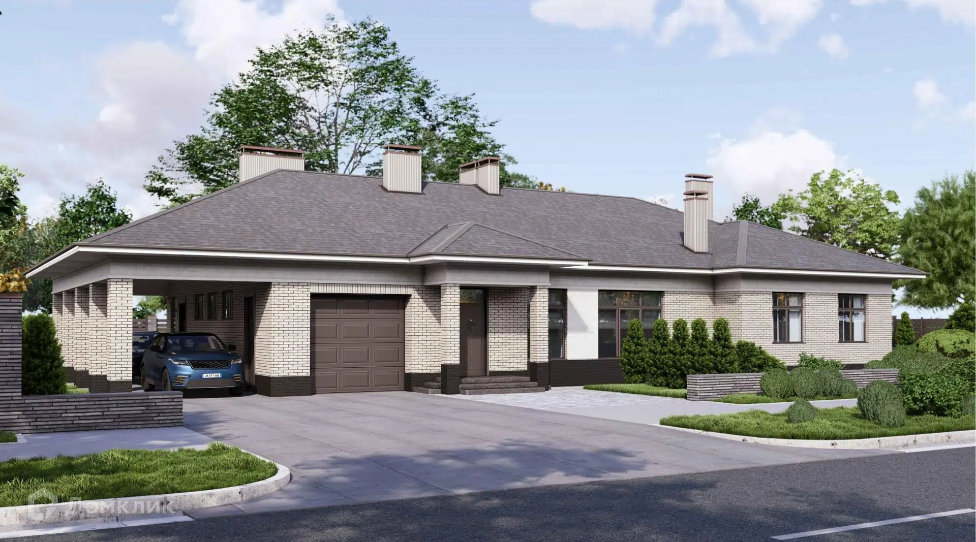 Проект дома «Белый журавль» компании ИП Ветринская Елена Александровна из материала Газобетонные блоки площадью 340.2м² под ключ за 16623800₽ в Донецке | 1 этаж, 4 спальни, 2 санузла – Домклик