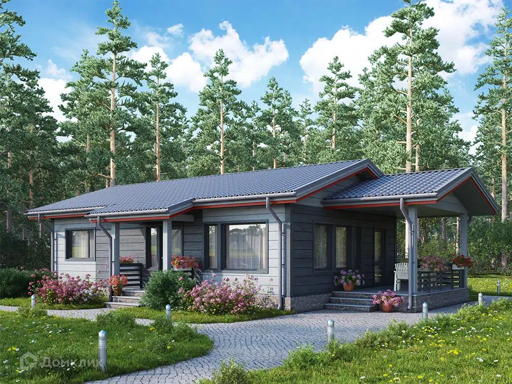 Проект дома «Frame 81» компании GREEN HOUSE | Дома под ключ из материала Каркасный дом площадью 81м² под ключ за 4530000₽ в Луганске | 1 этаж, 2 спальни, 1 санузел – Домклик