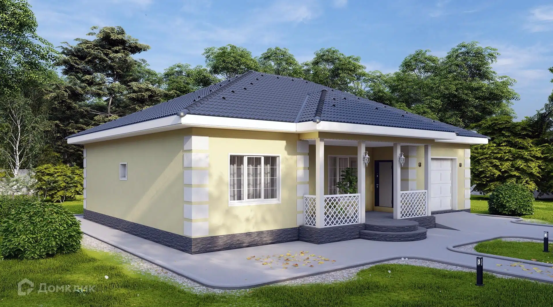 Проект дома «АРБ-98» компании СПК «ЭталонСтрой» из материала Арболитовые блоки площадью 142.53м² под ключ за 5700000₽ в Луганске | 1 этаж, 3 спальни, 1 санузел – Домклик