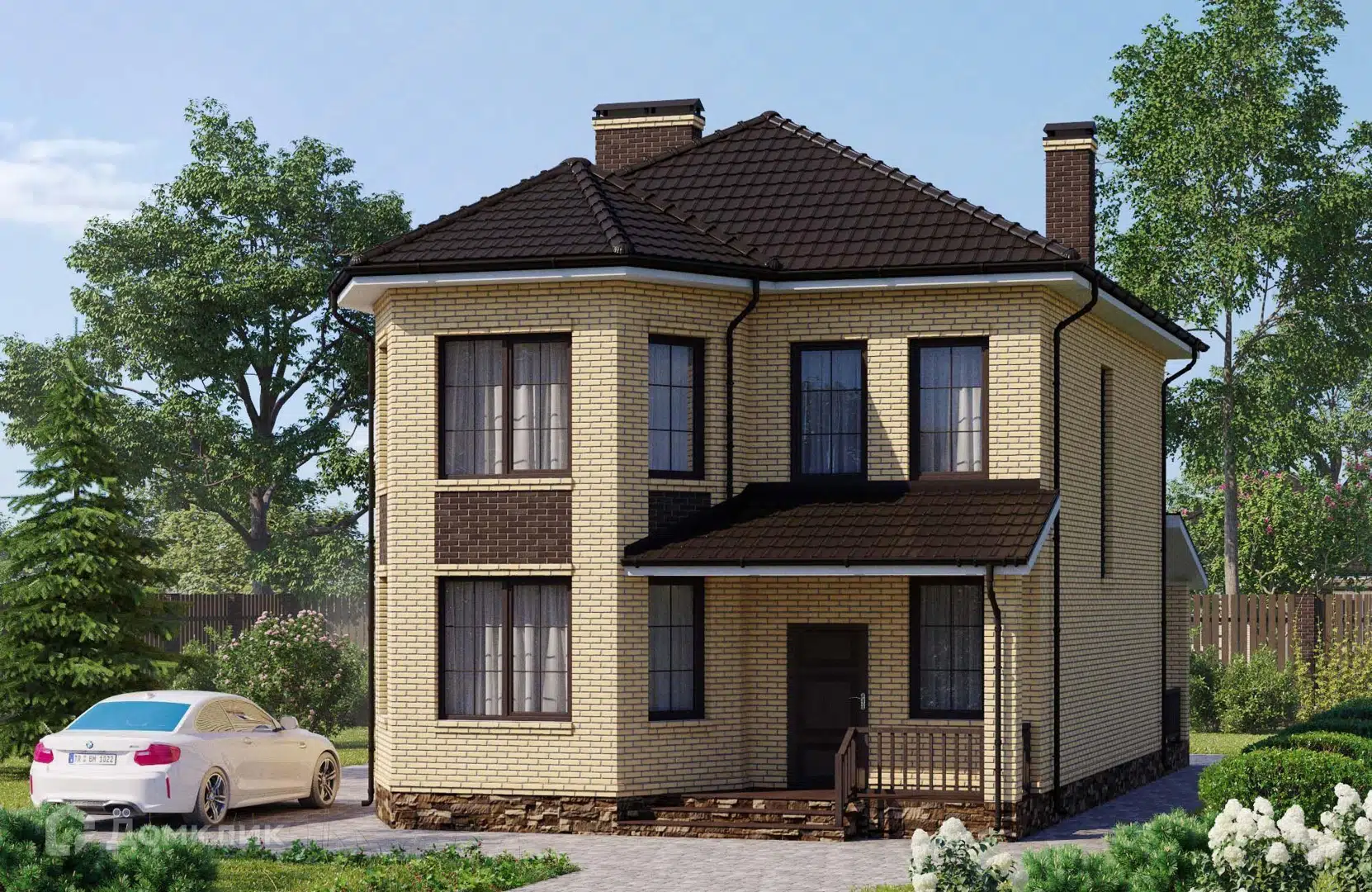 Проект дома «Проект №171» компании Новация из материала Керамические блоки площадью 154м² под ключ за 8480450₽ в Донецке | 2 этажа, 4 спальни, 3 санузла – Домклик