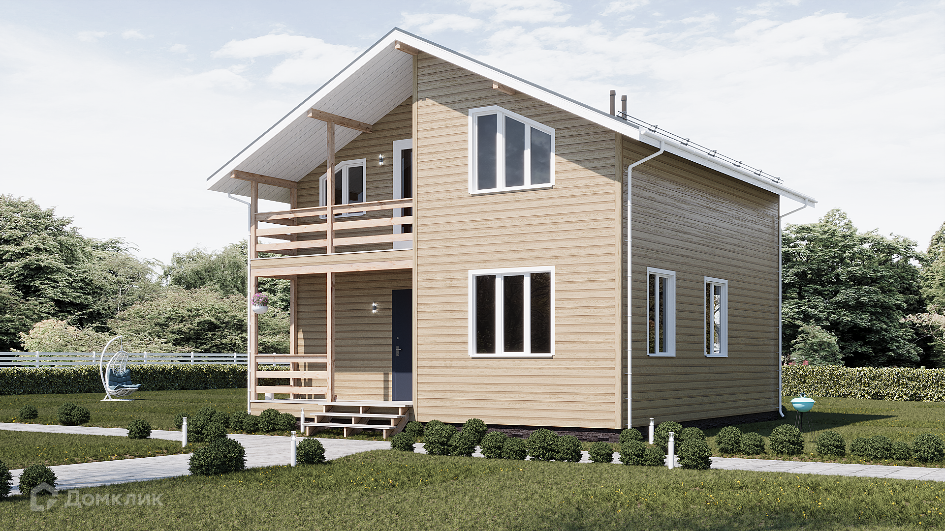 Проект дома «Велес-3 8,0х8,0 П» компании ООО «НашДомСтрой» из материала Каркасный дом площадью 111м² под ключ за 7872720₽ в Луганске | 2 этажа, 4 спальни, 2 санузла – Домклик