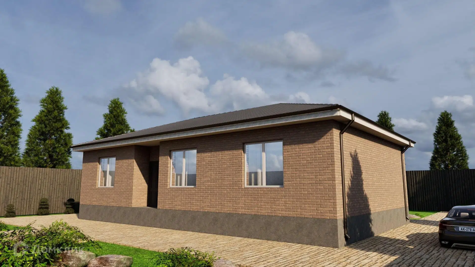 Проект дома «Пегас» компании ДонЕвроСтрой из материала Газобетонные блоки площадью 107м² под ключ за 6099000₽ в Донецке | 1 этаж, 4 спальни, 2 санузла – Домклик