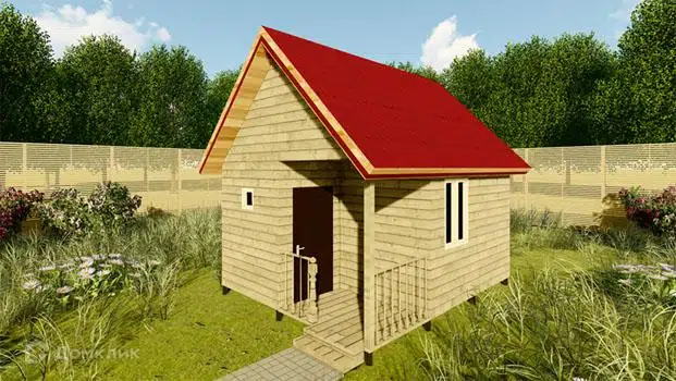 Проект дома «Проект №1» компании Земле-Строй из материала Брус естественной влажности площадью 20м² под ключ за 1115000₽ в Луганске | 1 этаж, 1 спальня, 1 санузел – Домклик