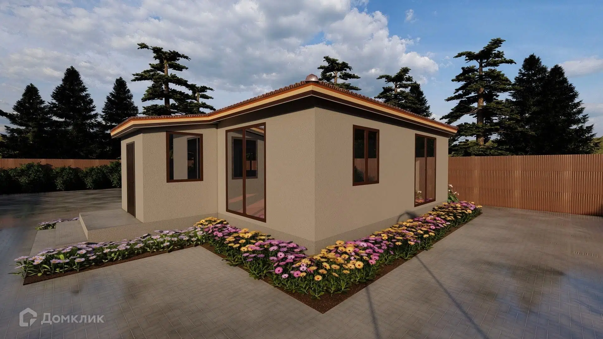 Проект дома «Проект №21 ЕА» компании СК «Созвездие» из материала Газобетонные блоки площадью 84м² под ключ за 9874080₽ в Донецке | 1 этаж, 2 спальни, 1 санузел – Домклик