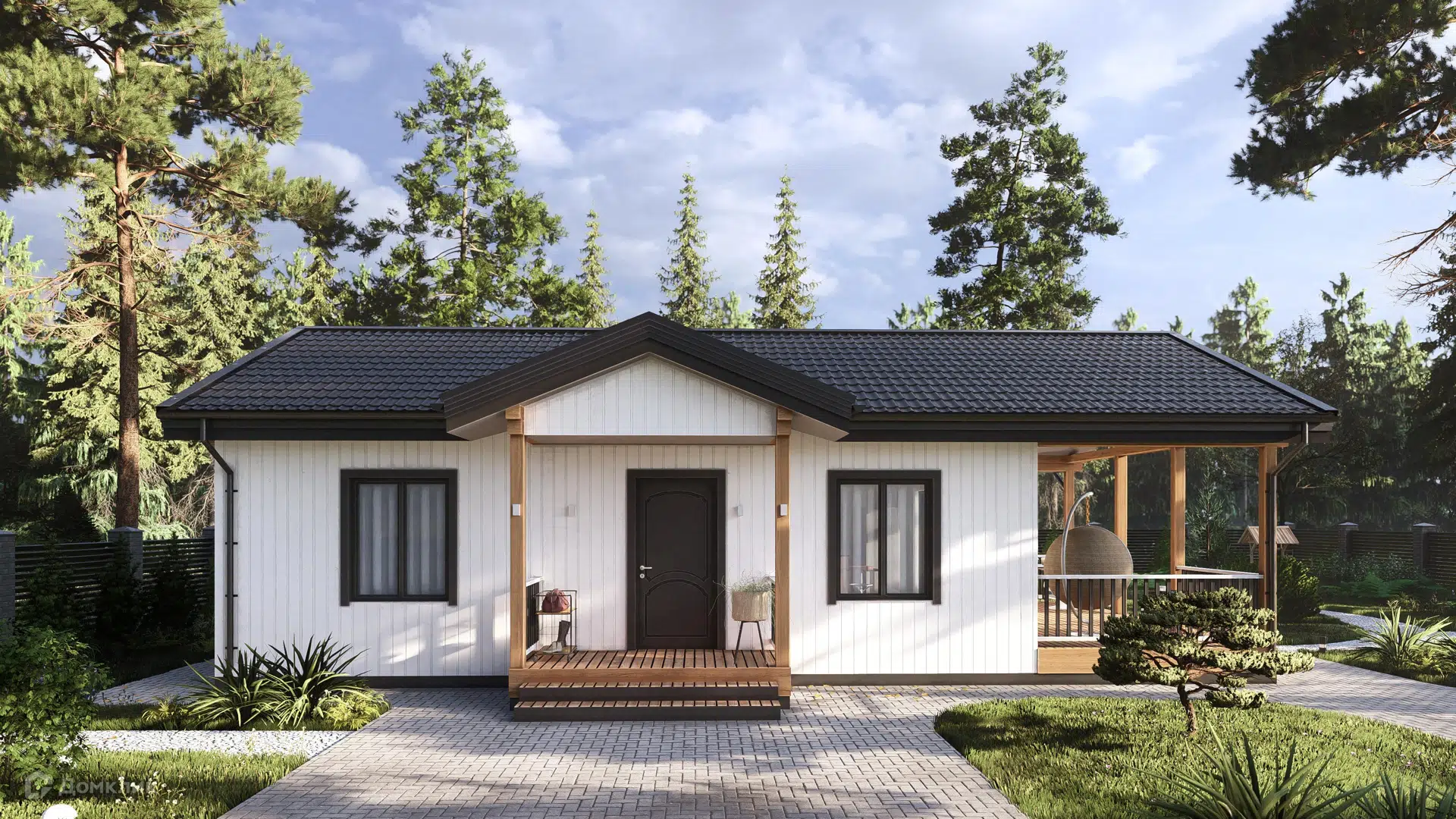 Проект дома «СВОЙ 100» компании СВОЙ из материала Каркасный дом площадью 82м² под ключ за 4910300₽ в Луганске | 1 этаж, 2 спальни, 1 санузел – Домклик