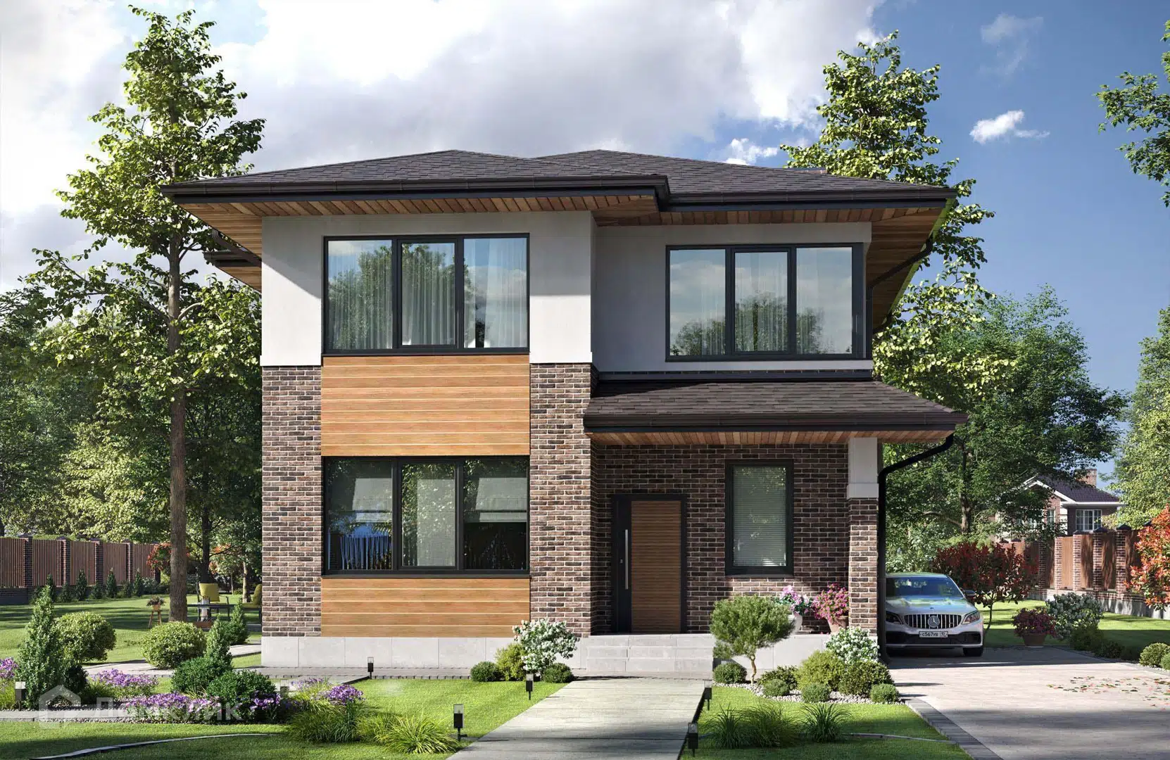 Проект дома «Проект №311-2» компании Новация из материала Керамические блоки площадью 144м² под ключ за 7920000₽ в Донецке | 2 этажа, 5 спален, 2 санузла – Домклик