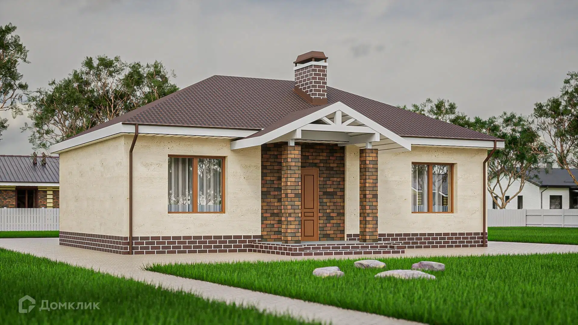 Проект дома «Дом 76» компании ИП Кабанов Виктор Алексеевич из материала Газосиликатные блоки площадью 76м² под ключ за 6060000₽ в Луганске | 1 этаж, 2 спальни, 1 санузел – Домклик