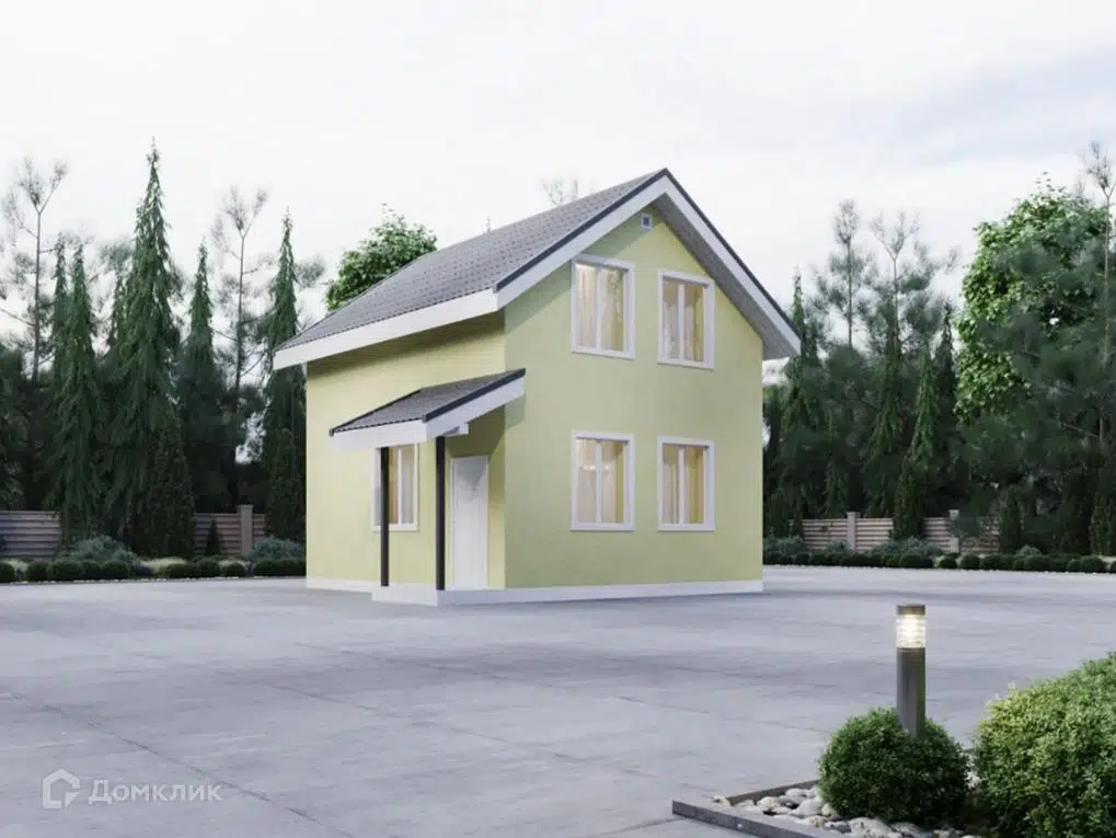 Проект дома «Монро-2» компании Вигвам.ру из материала Газобетонные блоки площадью 58.6м² под ключ за 4373375₽ в Донецке | 2 этажа, 1 спальня, 2 санузла – Домклик