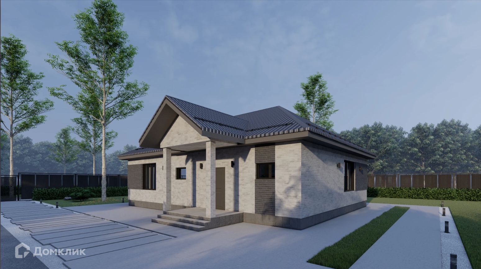 Проект дома «Лунный» компании Сапфир из материала Газобетонные блоки площадью 100м² под ключ за 7145000₽ в Донецке | 1 этаж, 3 спальни, 2 санузла – Домклик