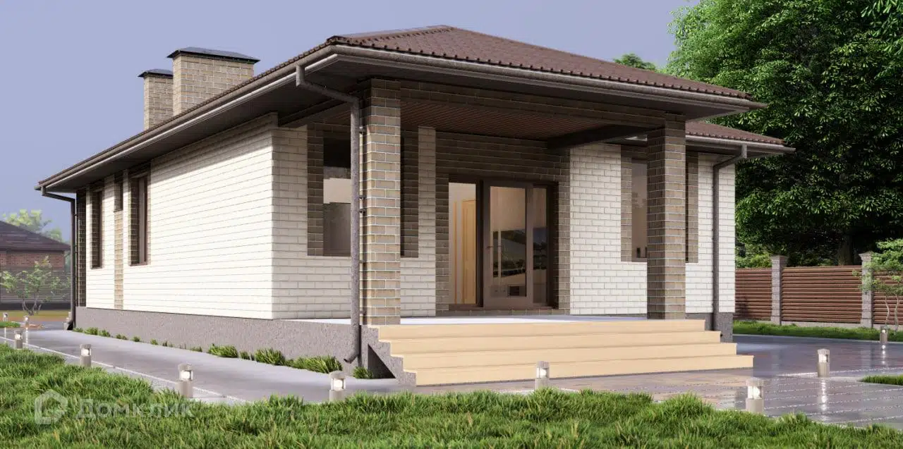 Проект дома «Химреактив» компании СК «ОСНОВАСИТИ» из материала Кирпич площадью 97м² под ключ за 5600000₽ в Донецке | 1 этаж, 3 спальни, 2 санузла – Домклик