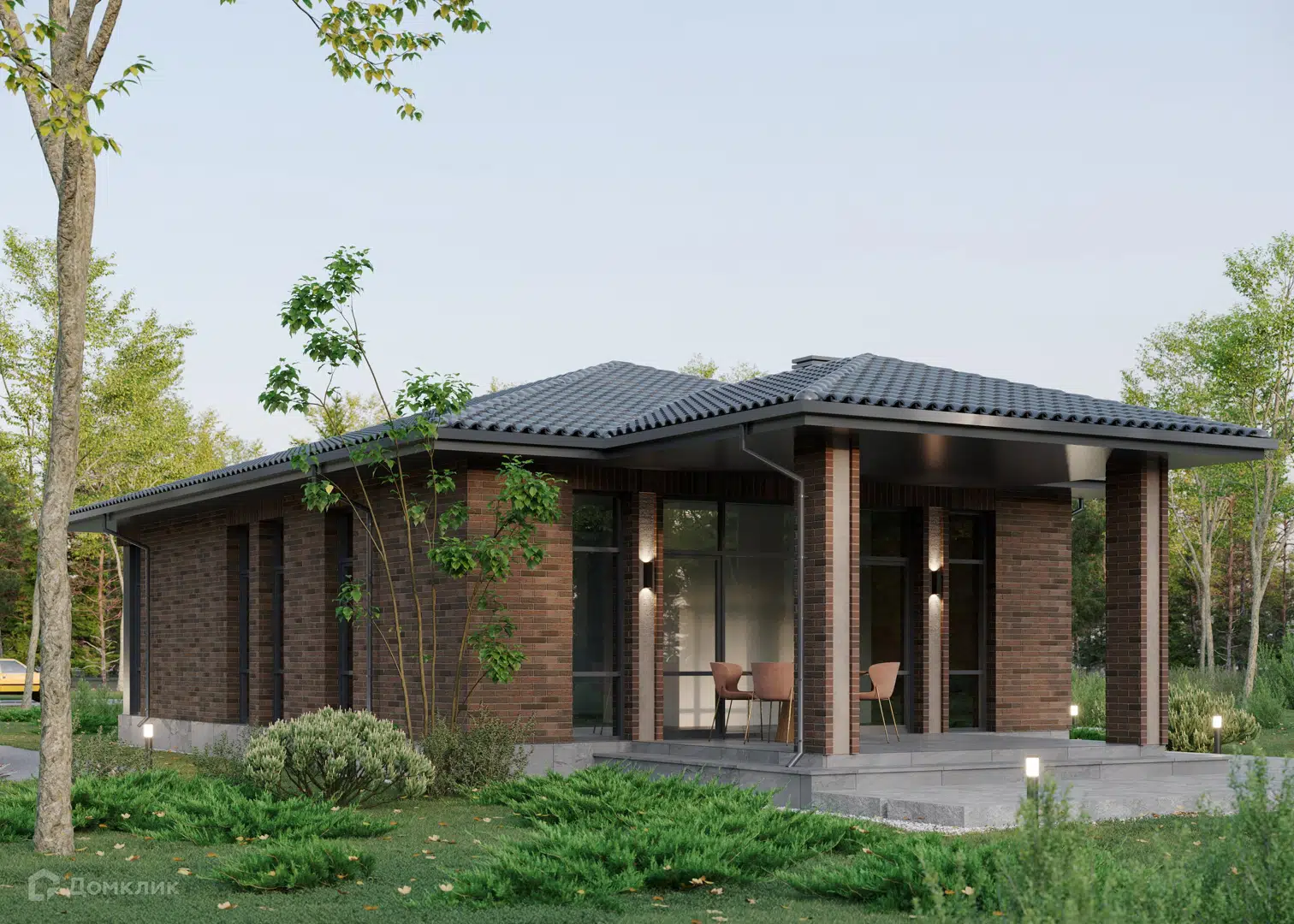 Проект дома «Семейный-107» компании СК «Автор Комфорта» из материала Газосиликатные блоки площадью 107м² под ключ за 5896000₽ в Донецке | 1 этаж, 3 спальни, 2 санузла – Домклик