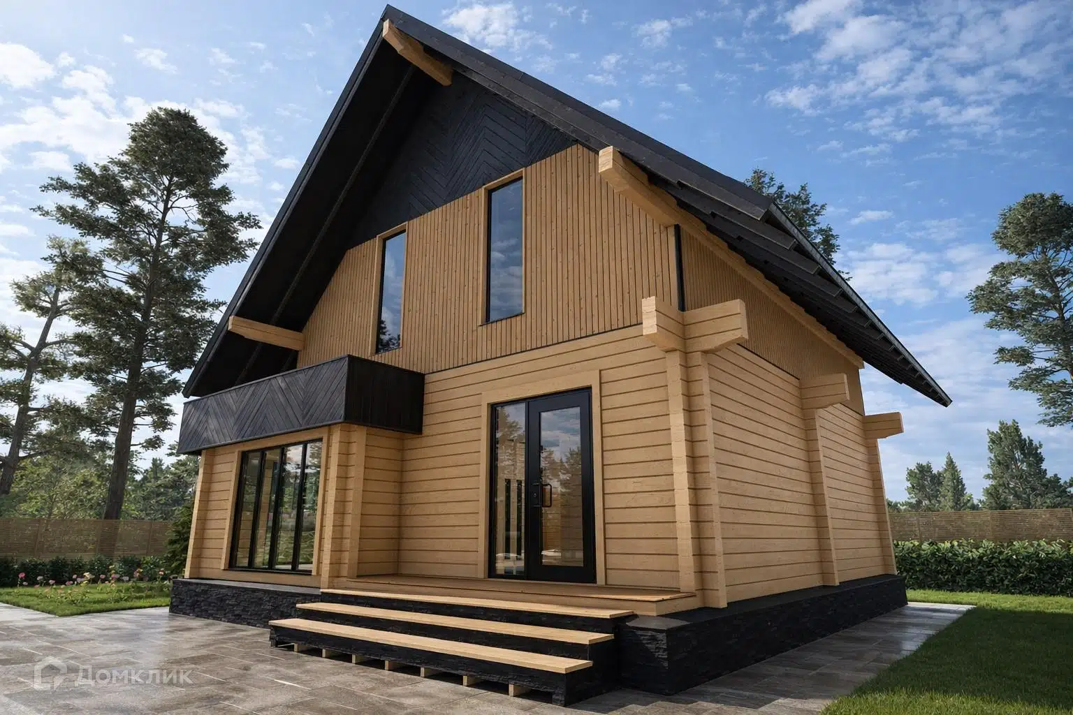 Проект дома «Жилой дом Дулаан» компании ГЛАВА из материала Профилированный брус площадью 103.8м² под ключ за 6480000₽ в Донецке | 2 этажа, 3 спальни, 3 санузла – Домклик