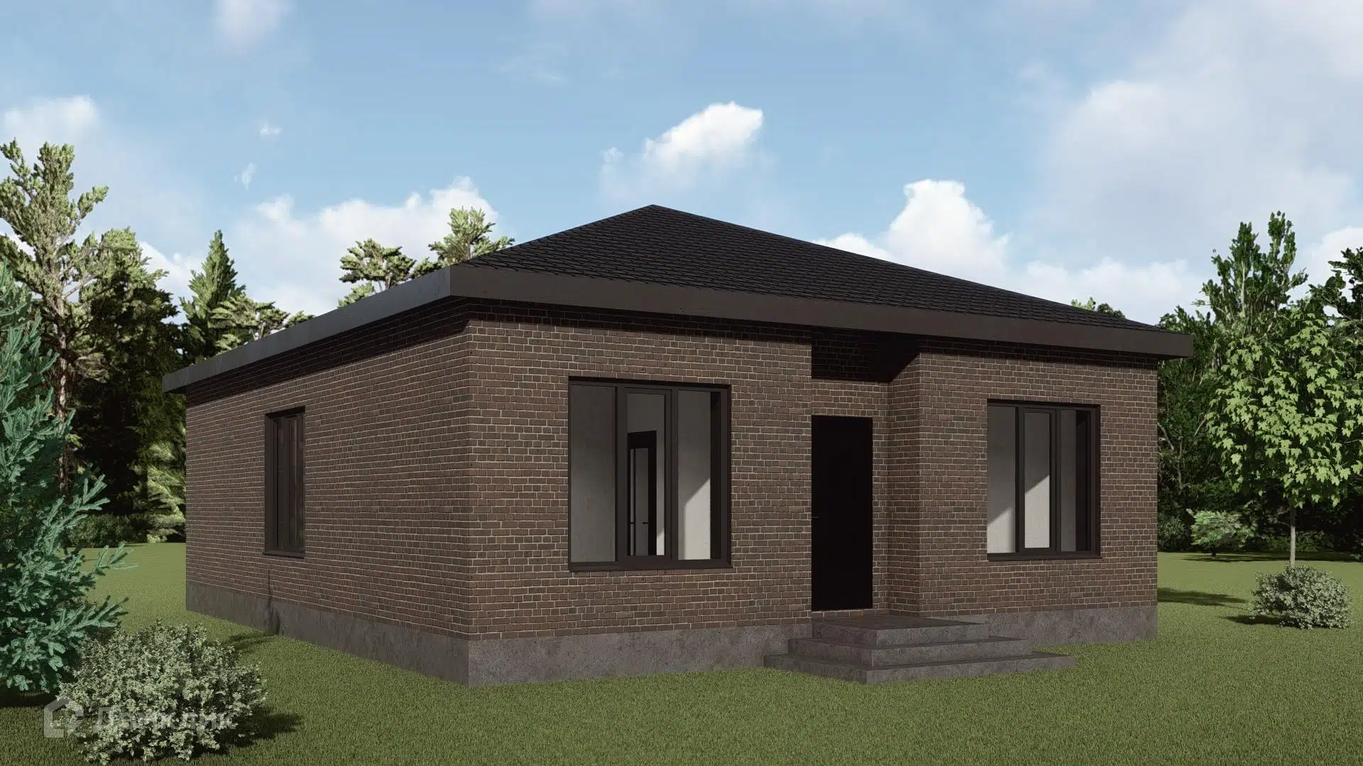 Проект дома «индивидуальный проект 7» компании Первый дом из материала Газобетонные блоки площадью 85.6м² под ключ за 6010000₽ в Донецке | 1 этаж, 3 спальни, 1 санузел – Домклик