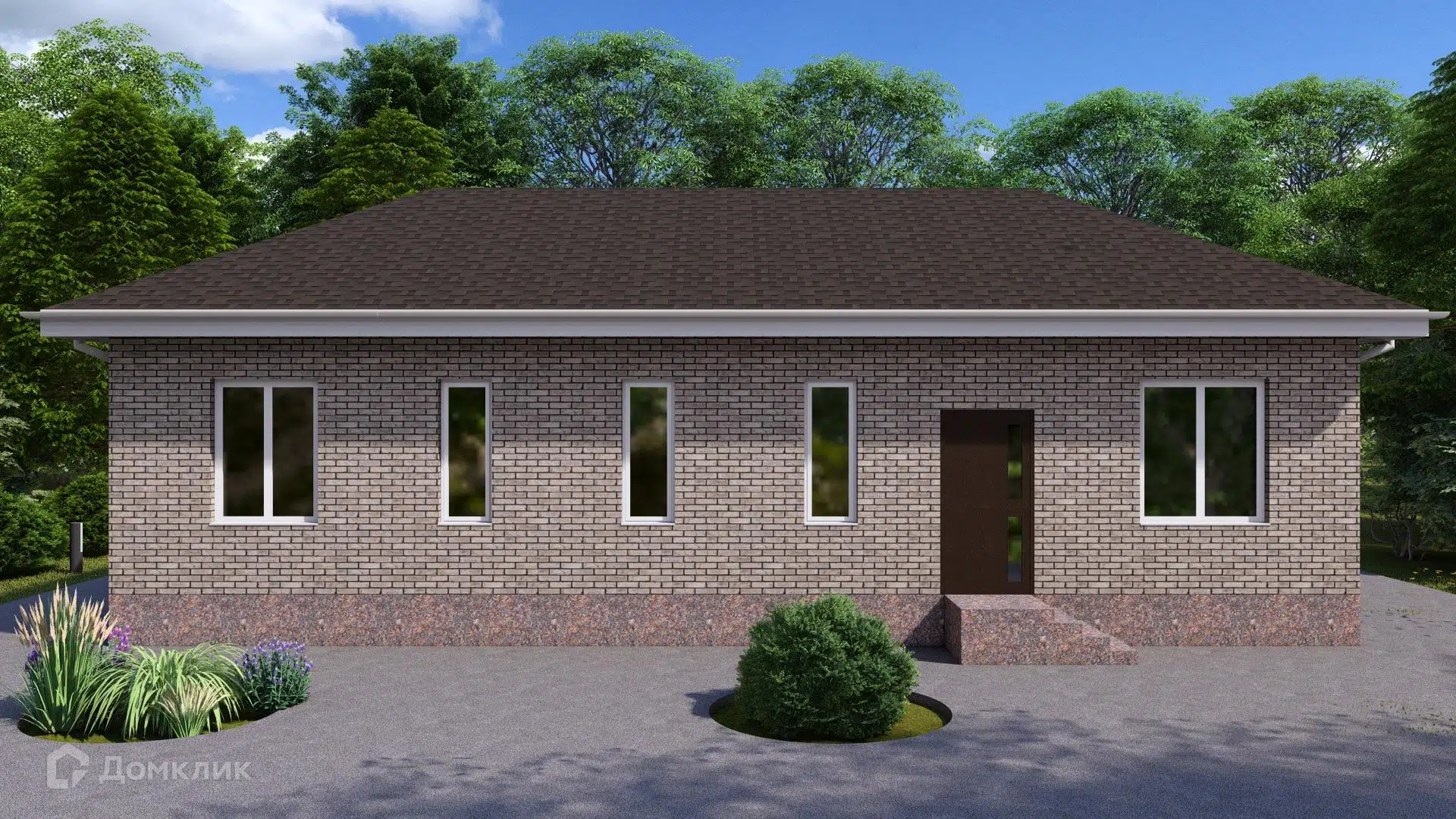 Проект дома «Узкий фасад» компании ПрофСтрой из материала Газобетонные блоки площадью 67.63м² под ключ за 3950000₽ в Донецке | 1 этаж, 3 спальни, 1 санузел – Домклик