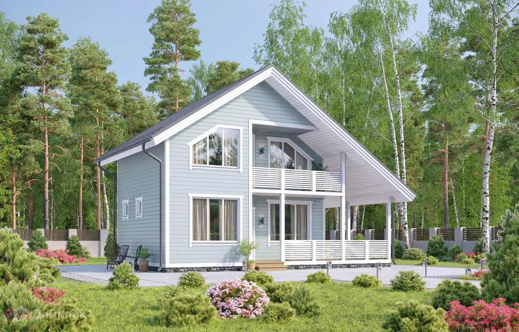 Проект дома «Колотовский» компании FamilyDom из материала Каркасный дом площадью 90м² под ключ за 4618000₽ в Донецке | 2 этажа, 2 спальни, 2 санузла – Домклик