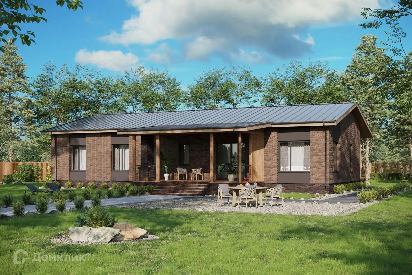 Проект дома «Бейкерсфилд» компании ИНТЕЛ ГРУПП из материала Газобетонные блоки площадью 219.6м² под ключ за 12449000₽ в Луганске | 1 этаж, 5 спален, 2 санузла – Домклик