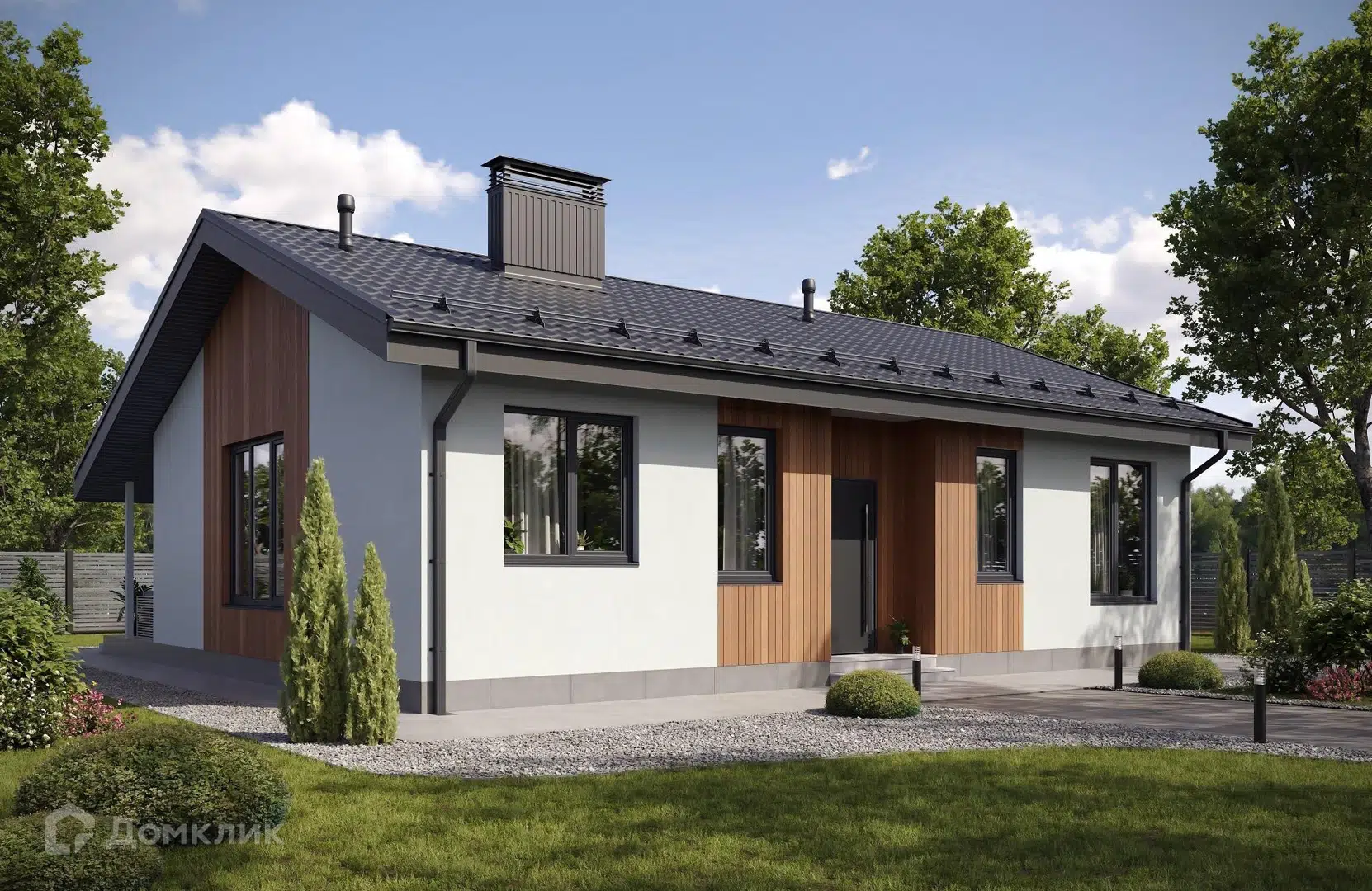 Проект дома «Проект №352» компании Новация из материала Керамические блоки площадью 90м² под ключ за 6120000₽ в Донецке | 1 этаж, 3 спальни, 1 санузел – Домклик