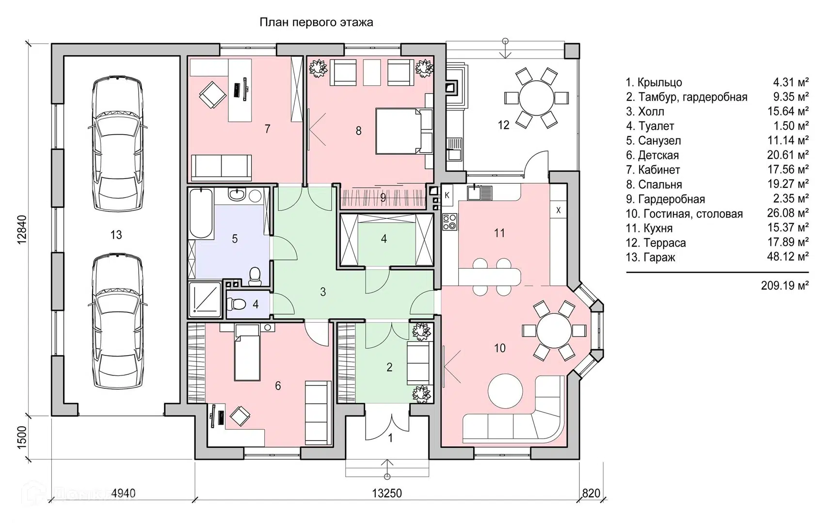 Планировка 1 этаж этажа